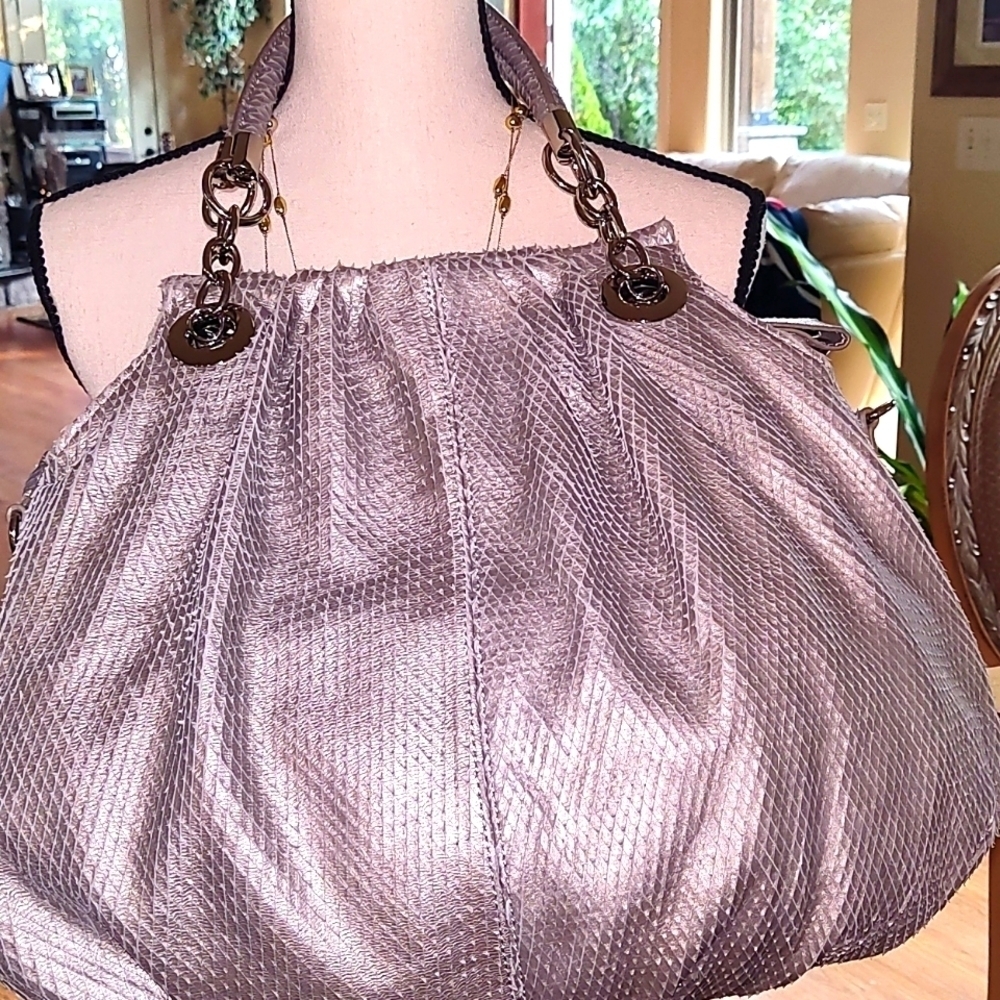 COPY - COPY - CYNTHIA Rowley Silver Boho Bag Large